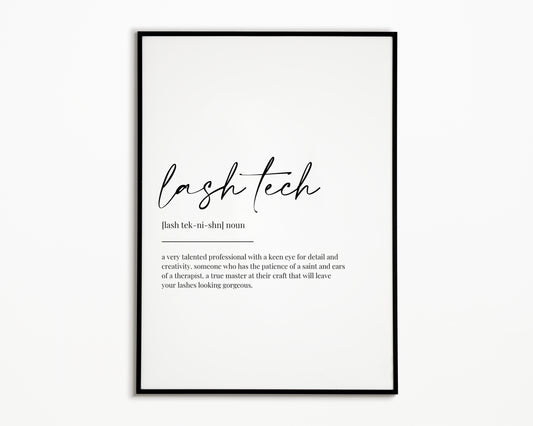 Lash Tech Definition Print A4