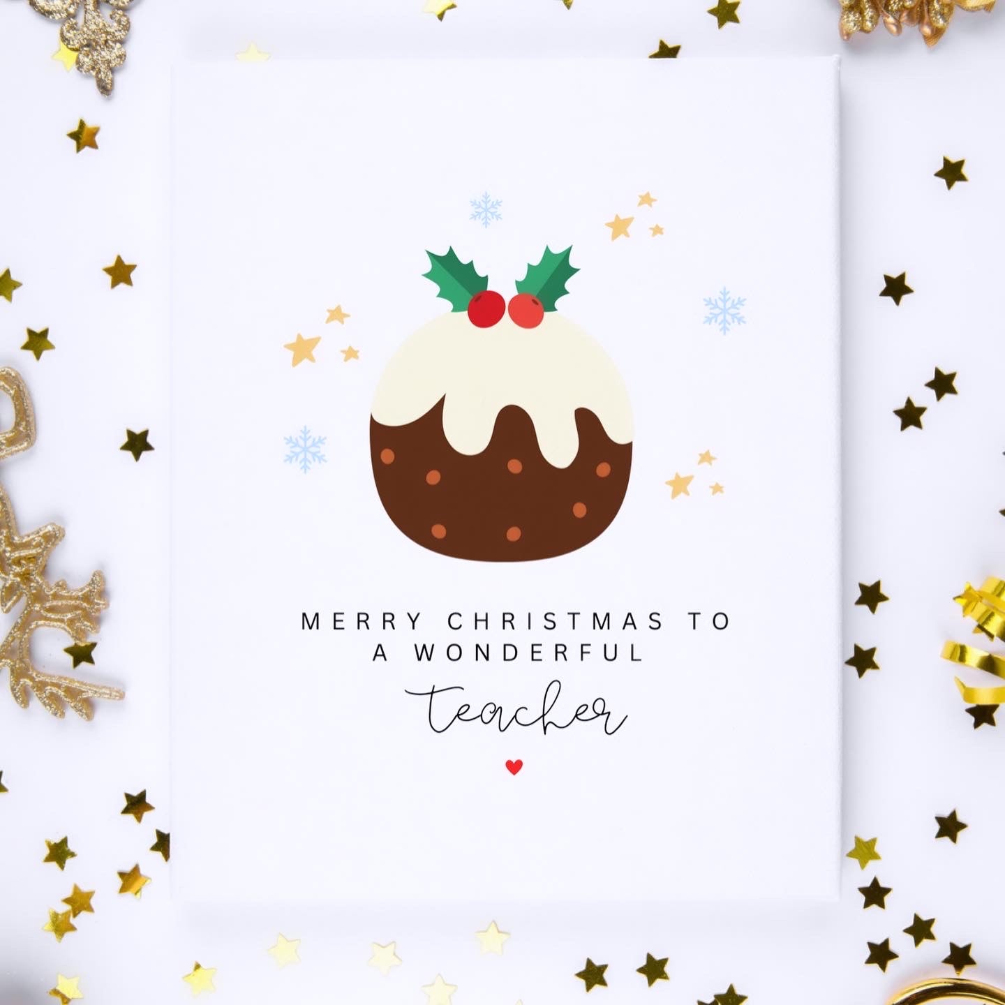 Personalised Christmas Card (Christmas Pudding)