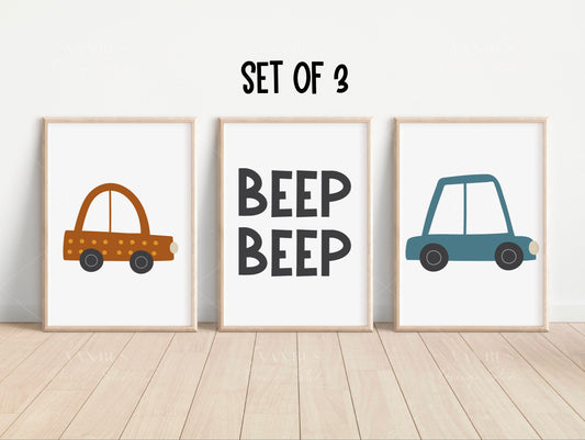 Set Of 3 Car Prints