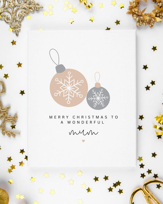 Personalised Christmas Card (Baubles)