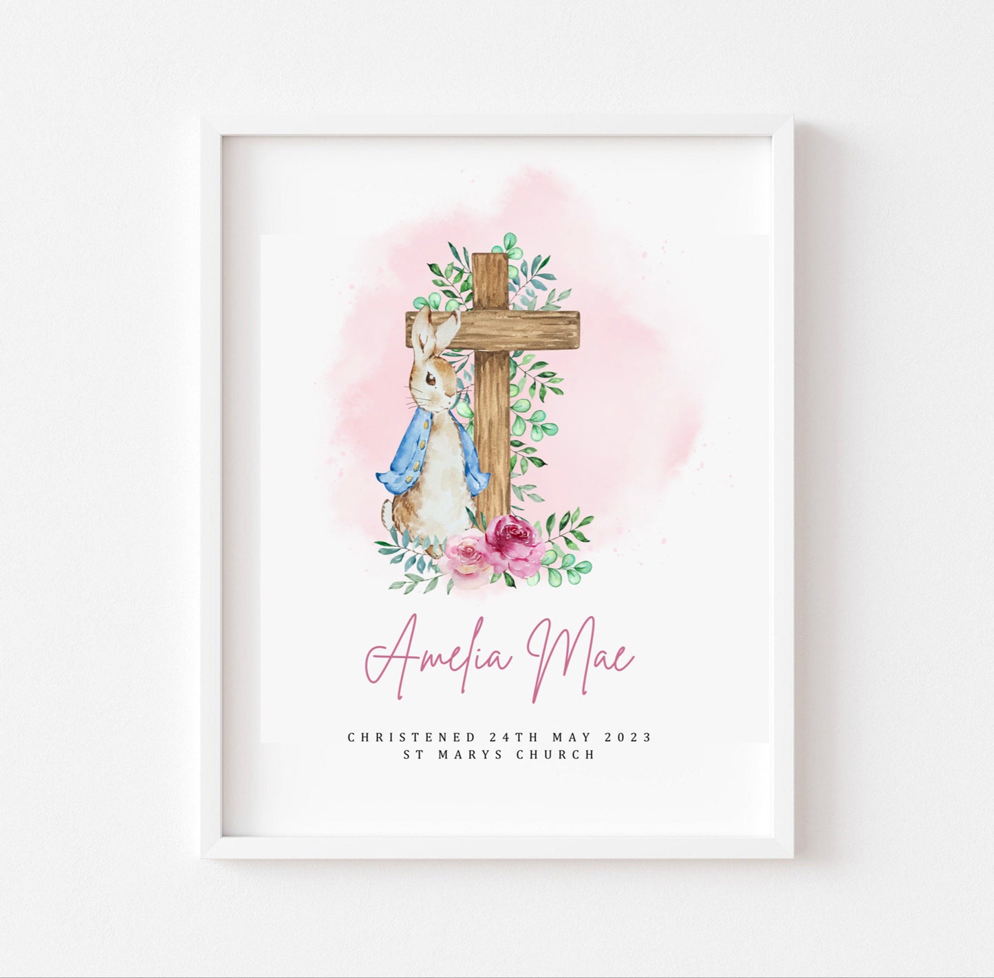 Personalised Peter Rabbit Christening Print