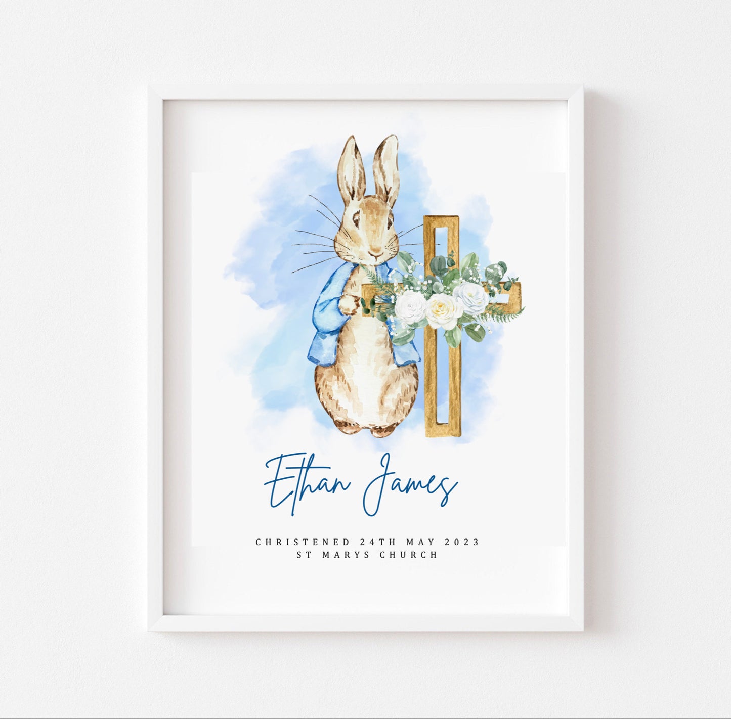 Personalised Peter Rabbit Christening Print