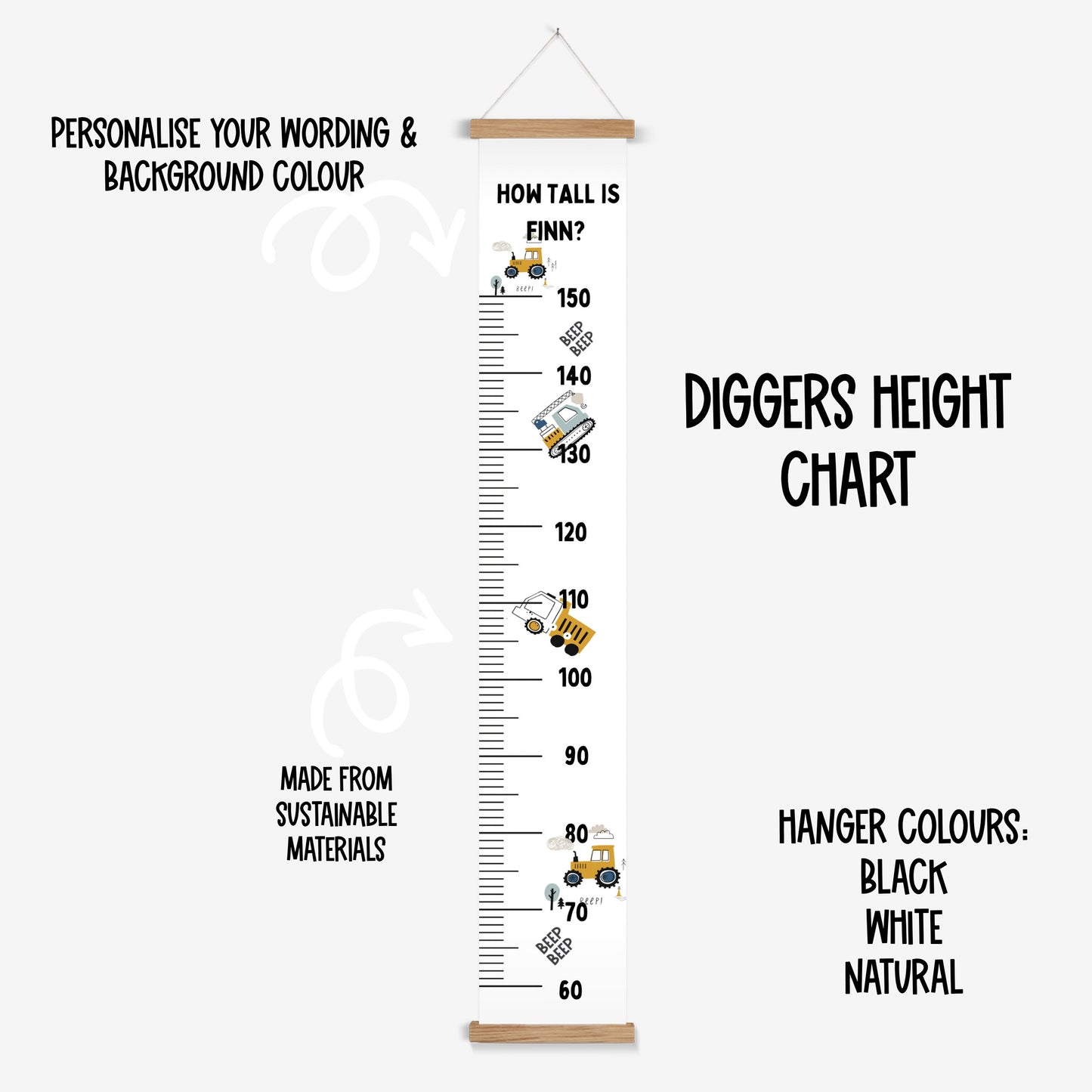 Diggers Height Chart