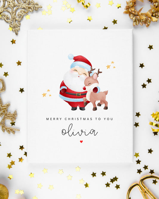 Personalised Christmas Card (Santa)