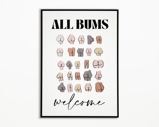 Funny Bathroom Prints (Bum)